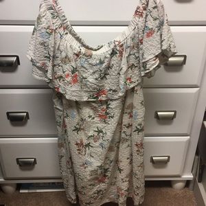 Skies are blue off the shoulder floral dress
